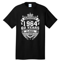 January 1964 60 Years Of Being Awesome 60th Birthday Tall T-Shirt