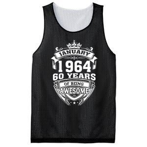 January 1964 60 Years Of Being Awesome 60th Birthday Mesh Reversible Basketball Jersey Tank