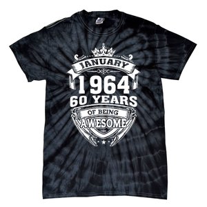 January 1964 60 Years Of Being Awesome 60th Birthday Tie-Dye T-Shirt