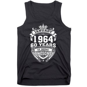 January 1964 60 Years Of Being Awesome 60th Birthday Tank Top