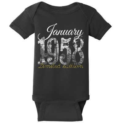 January 1958 65 Year Old 1958 65th Birthday Gift Baby Bodysuit