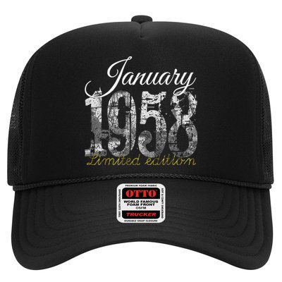 January 1958 65 Year Old 1958 65th Birthday Gift Trucker Hat