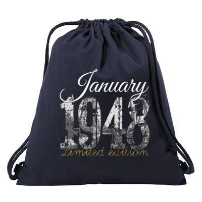 January 1948 75 Year Old 1948 75th Birthday Gift Drawstring Bag