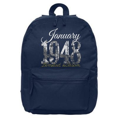 January 1948 75 Year Old 1948 75th Birthday Gift 16 in Basic Backpack