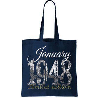 January 1948 75 Year Old 1948 75th Birthday Gift Tote Bag