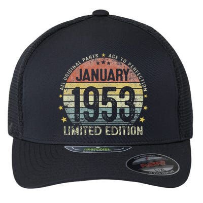 January 1953 70 Year Old 70th Birthday Gifts Vintage 1953 Flexfit Unipanel Trucker Cap