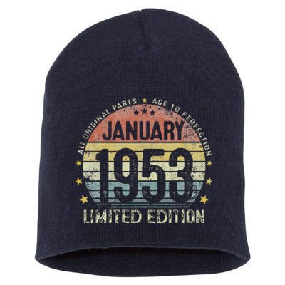 January 1953 70 Year Old 70th Birthday Gifts Vintage 1953 Short Acrylic Beanie