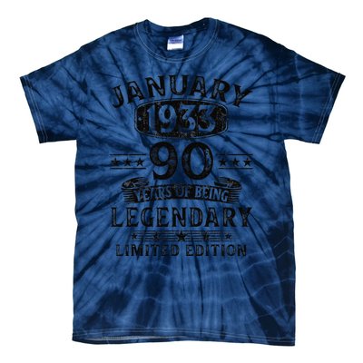 January 1933 90 Year Old 90th Birthday Gifts Vintage 1933 Tie-Dye T-Shirt