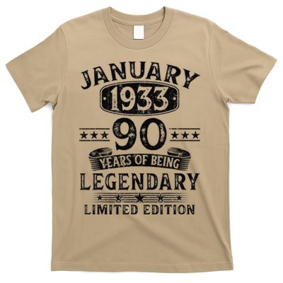 January 1933 90 Year Old 90th Birthday Gifts Vintage 1933 T-Shirt