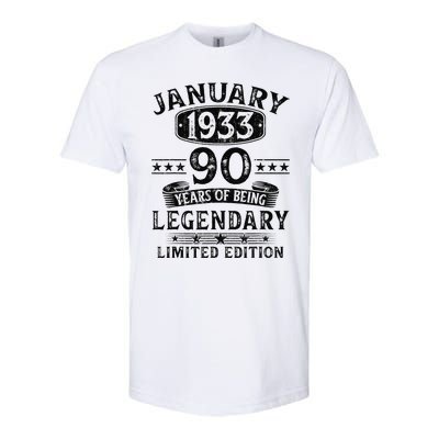 January 1933 90 Year Old 90th Birthday Gifts Vintage 1933 Softstyle CVC T-Shirt