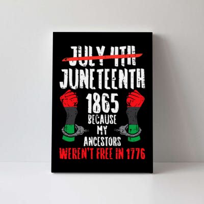 Juneteenth 1865 African Fist Black History Pride Canvas