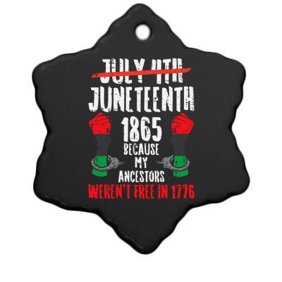 Juneteenth 1865 African Fist Black History Pride Ceramic Star Ornament