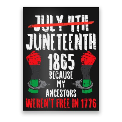 Juneteenth 1865 African Fist Black History Pride Poster