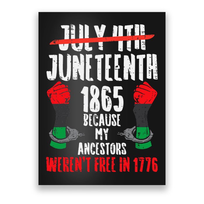 Juneteenth 1865 African Fist Black History Pride Poster