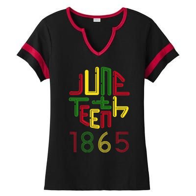 Juneteenth 1865 African American Celebrating Black Freedom Ladies Halftime Notch Neck Tee