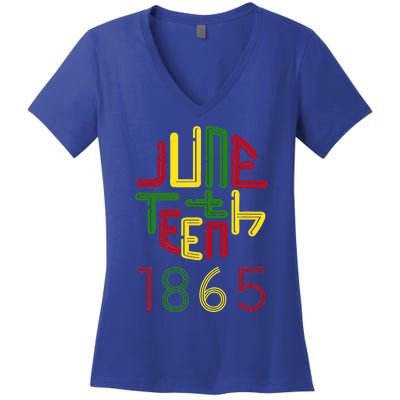 Juneteenth 1865 African American Celebrating Black Freedom Women's V-Neck T-Shirt