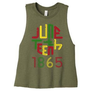 Juneteenth 1865 African American Celebrating Black Freedom Women's Racerback Cropped Tank