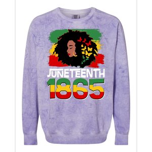 Juneteenth 1865 African American Black Woman Colorblast Crewneck Sweatshirt