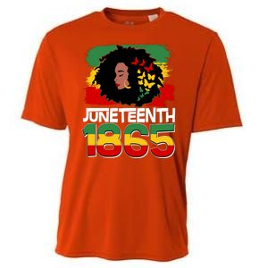 Juneteenth 1865 African American Black Woman Cooling Performance Crew T-Shirt