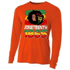 Juneteenth 1865 African American Black Woman Cooling Performance Long Sleeve Crew