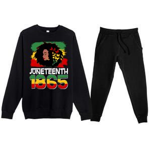 Juneteenth 1865 African American Black Woman Premium Crewneck Sweatsuit Set