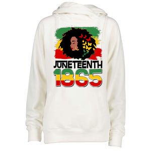 Juneteenth 1865 African American Black Woman Womens Funnel Neck Pullover Hood