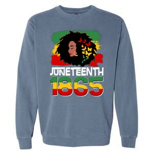 Juneteenth 1865 African American Black Woman Garment-Dyed Sweatshirt