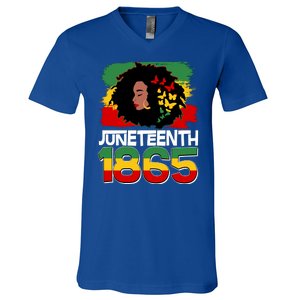 Juneteenth 1865 African American Black Woman V-Neck T-Shirt