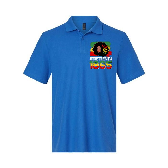 Juneteenth 1865 African American Black Woman Softstyle Adult Sport Polo