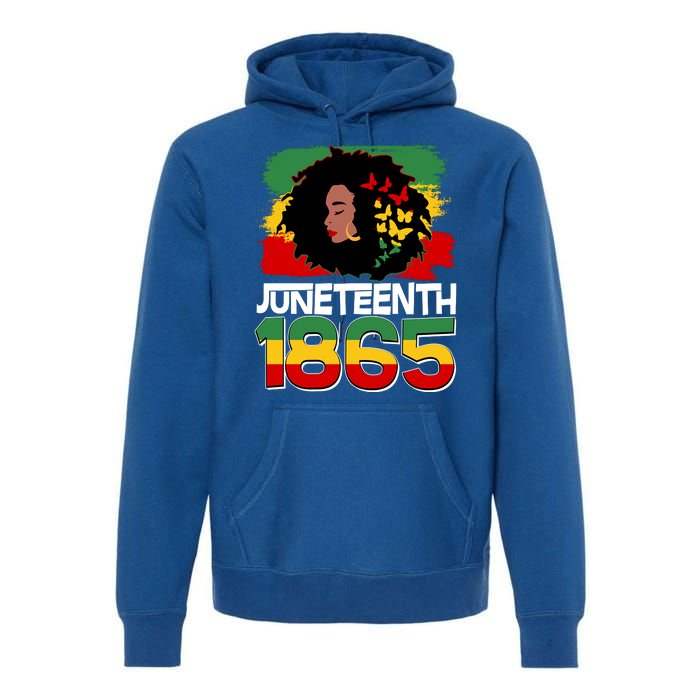 Juneteenth 1865 African American Black Woman Premium Hoodie