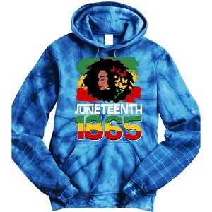 Juneteenth 1865 African American Black Woman Tie Dye Hoodie