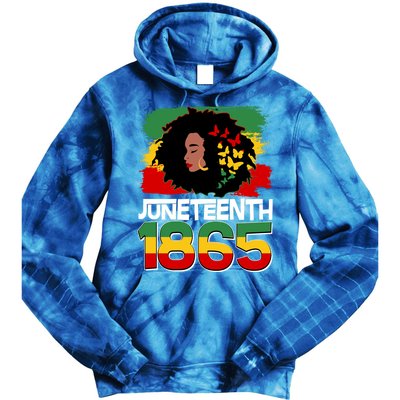 Juneteenth 1865 African American Black Woman Tie Dye Hoodie