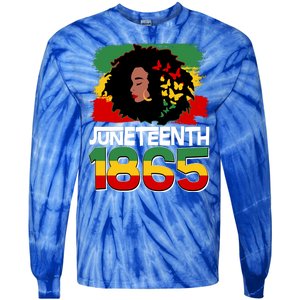 Juneteenth 1865 African American Black Woman Tie-Dye Long Sleeve Shirt