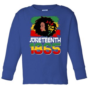 Juneteenth 1865 African American Black Woman Toddler Long Sleeve Shirt