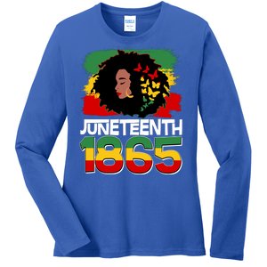 Juneteenth 1865 African American Black Woman Ladies Long Sleeve Shirt