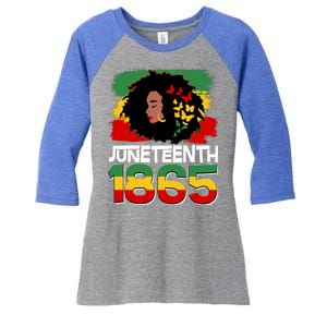 Juneteenth 1865 African American Black Woman Women's Tri-Blend 3/4-Sleeve Raglan Shirt