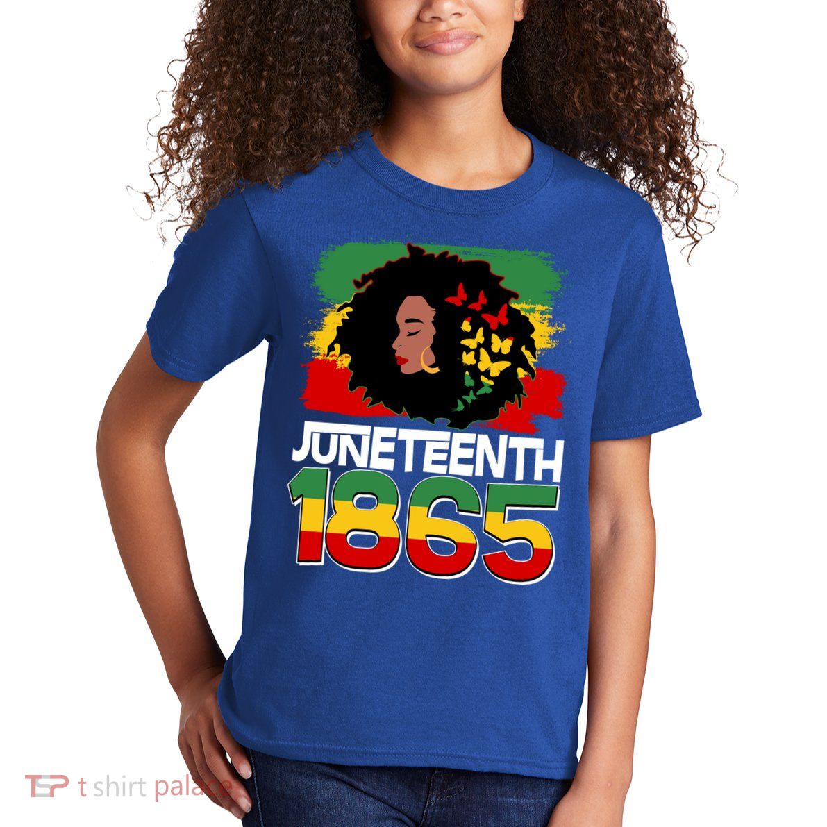 Juneteenth 1865 African American Black Woman Kids T-Shirt