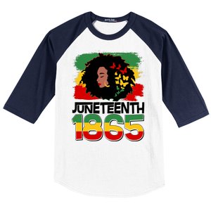 Juneteenth 1865 African American Black Woman Baseball Sleeve Shirt