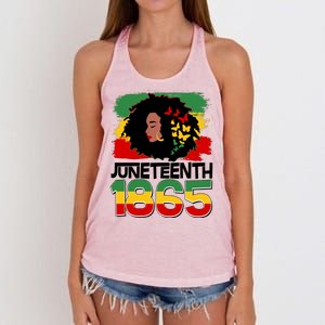 Juneteenth 1865 African American Black Woman Women's Knotted Racerback Tank