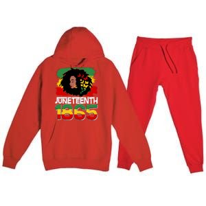 Juneteenth 1865 African American Black Woman Premium Hooded Sweatsuit Set