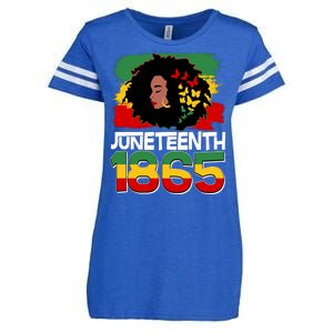 Juneteenth 1865 African American Black Woman Enza Ladies Jersey Football T-Shirt