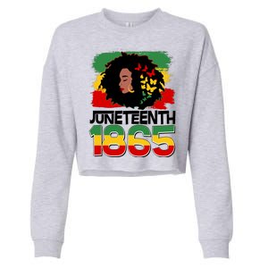 Juneteenth 1865 African American Black Woman Cropped Pullover Crew