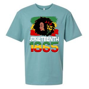 Juneteenth 1865 African American Black Woman Sueded Cloud Jersey T-Shirt