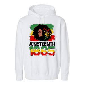 Juneteenth 1865 African American Black Woman Garment-Dyed Fleece Hoodie