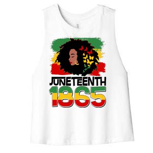 Juneteenth 1865 African American Black Woman Women's Racerback Cropped Tank