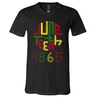 Juneteenth 1865 African American Celebrating Black Freedom V-Neck T-Shirt