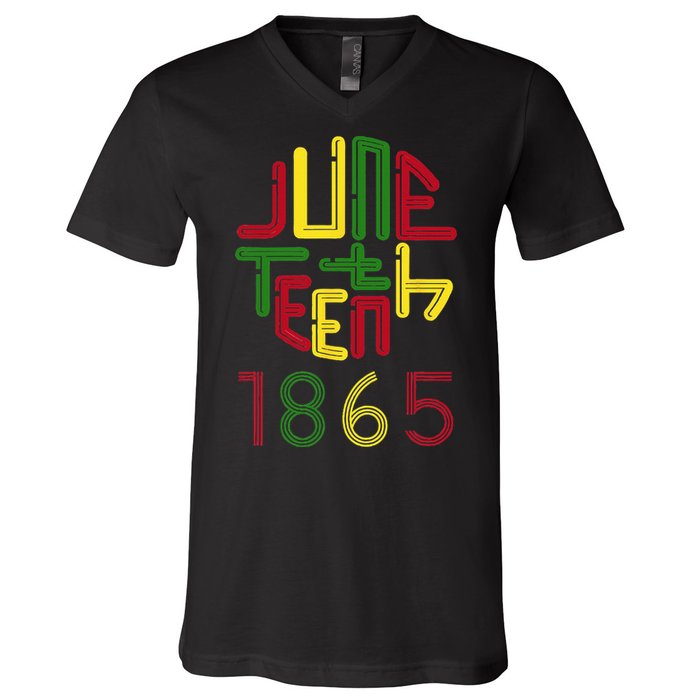 Juneteenth 1865 African American Celebrating Black Freedom V-Neck T-Shirt