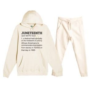 Juneteenth 1865 African American Black Definition Juneteenth Premium Hooded Sweatsuit Set