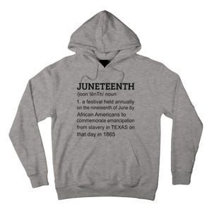 Juneteenth 1865 African American Black Definition Juneteenth Tall Hoodie