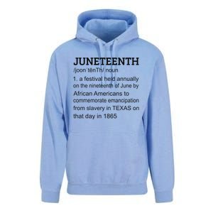 Juneteenth 1865 African American Black Definition Juneteenth Unisex Surf Hoodie